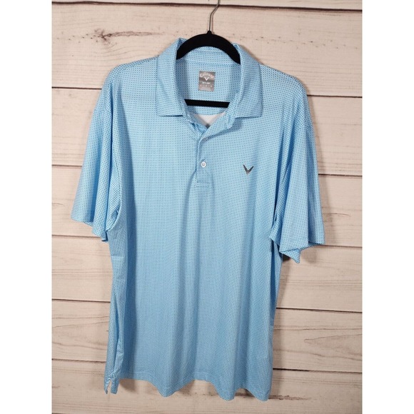 Callaway Opti Dri Men's Blue White Short Sleeve Polo‎ Shirt Size L - Picture 1 of 6